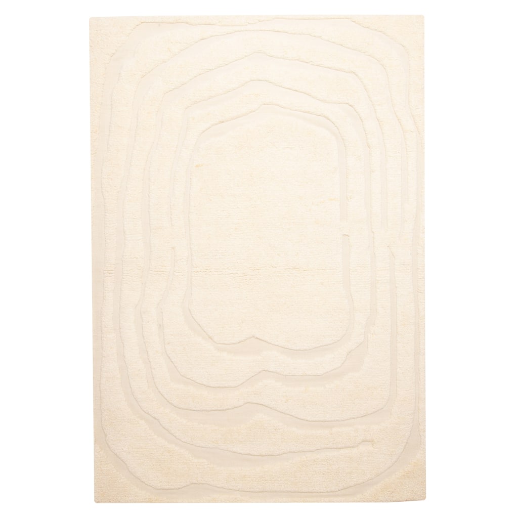 ECARPETGALLERY Hand-knotted Tangier Cream Wool Rug - 5'6 x 7'11