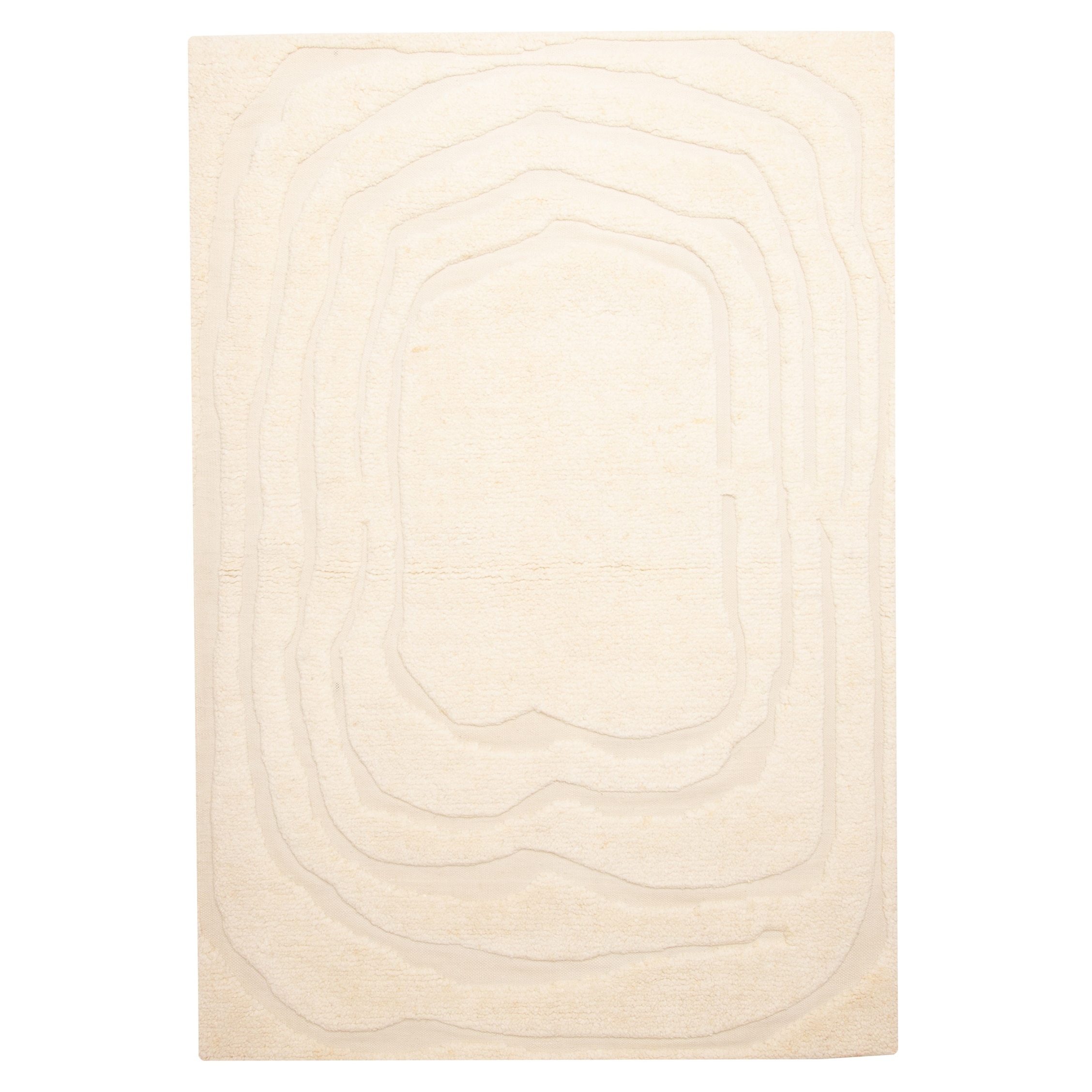 ECARPETGALLERY Hand-knotted Tangier Cream Wool Rug - 5'6 x 7'11