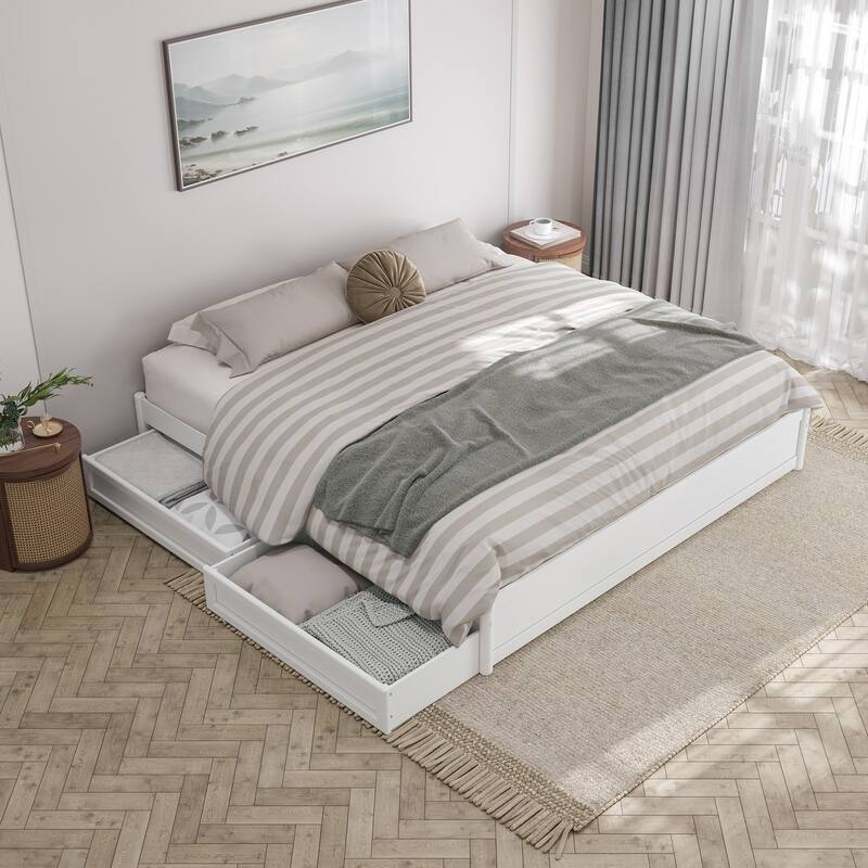 Barcelona Panel Platform Bed with Storage Drawers