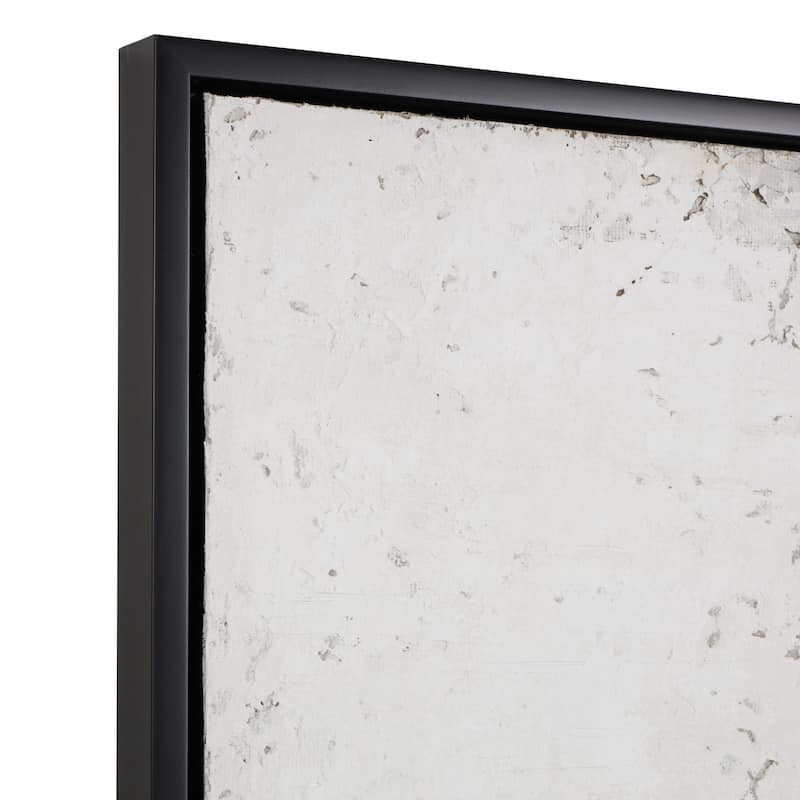 Polystone Geometric Silver Embellishments Framed Wall Art with Black Frame - Silver - Roche River Decor