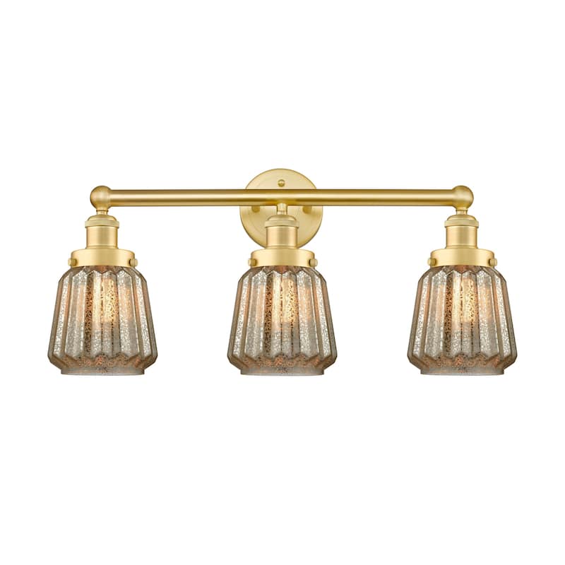 Innovations Lighting 616-3W-10-25 Chatham Vanity Chatham 3 Light 25" - Satin Gold / Mercury