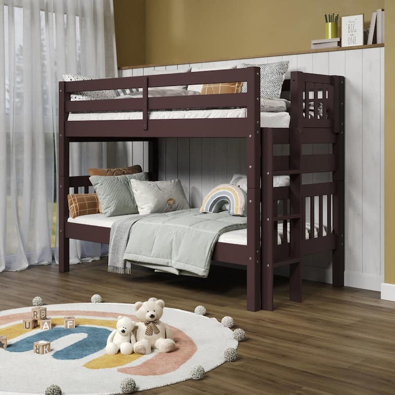 Taylor & Olive Trillium Twin over Twin Bunk Bed with End Ladder