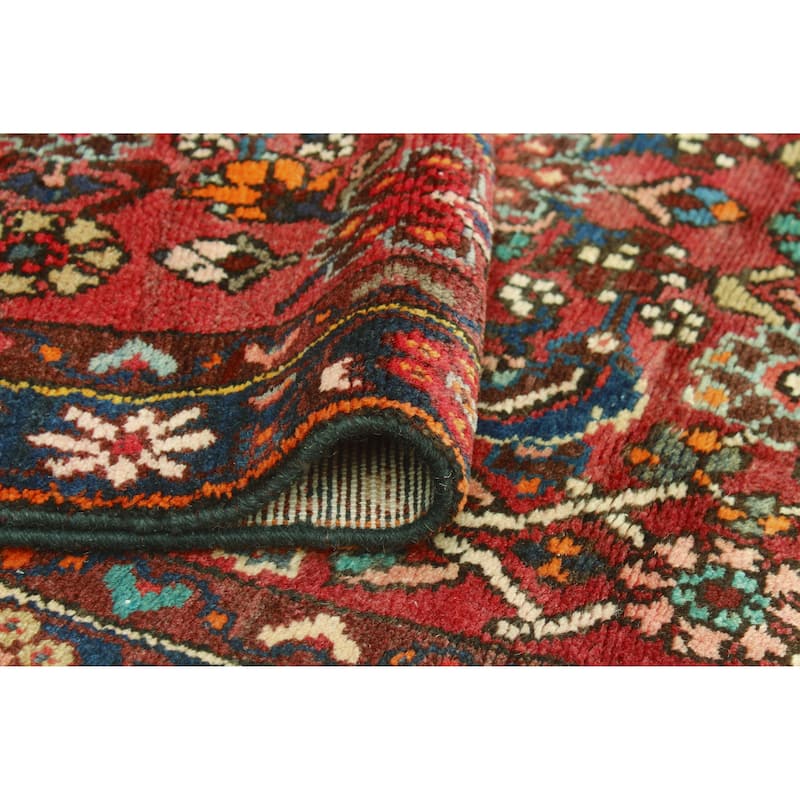 Fine Vintage Distressed Burl Red/Navy Runner - 2'0" x 9'3"