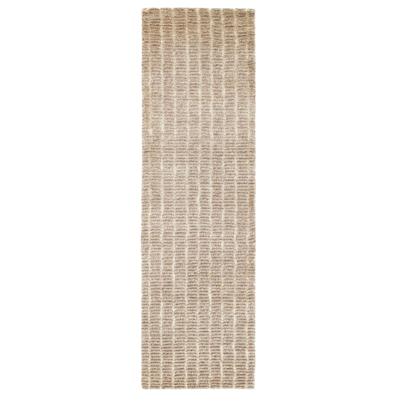 Terra by Obeetee Creed Tufted Rug - 2'6" x 8' - Straw Stripe