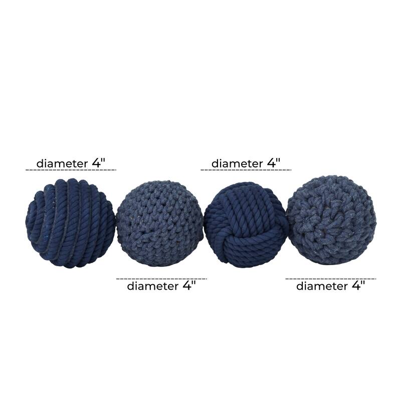 Jute Coastal Orbs & Vase Filler (Set of 4) - S/4 4"W, 4"H