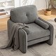 preview thumbnail 5 of 76, HOMYKA Oversized Accent Chair, Modern Sherpa Single Sofa with 2PCS Pillows Dark Grey