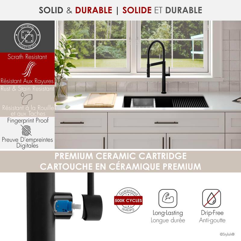 STYLISH Stainless Steel Single Handle Pull Out Dual Mode Kitchen Sink Faucet
