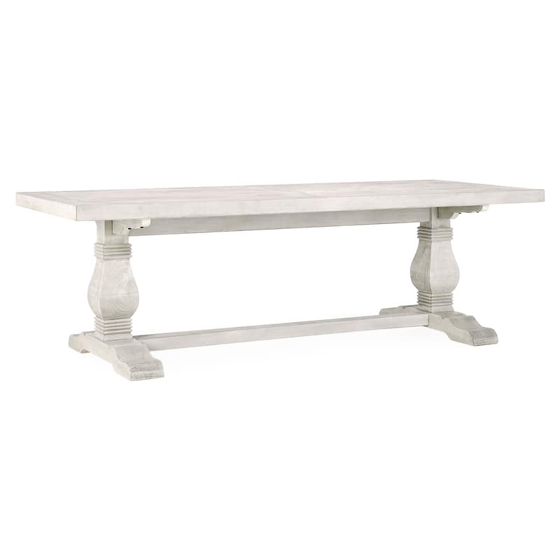 Classic Home Caleb 94" Solid Wood Farmhouse Dining Table - Antique White - 94"