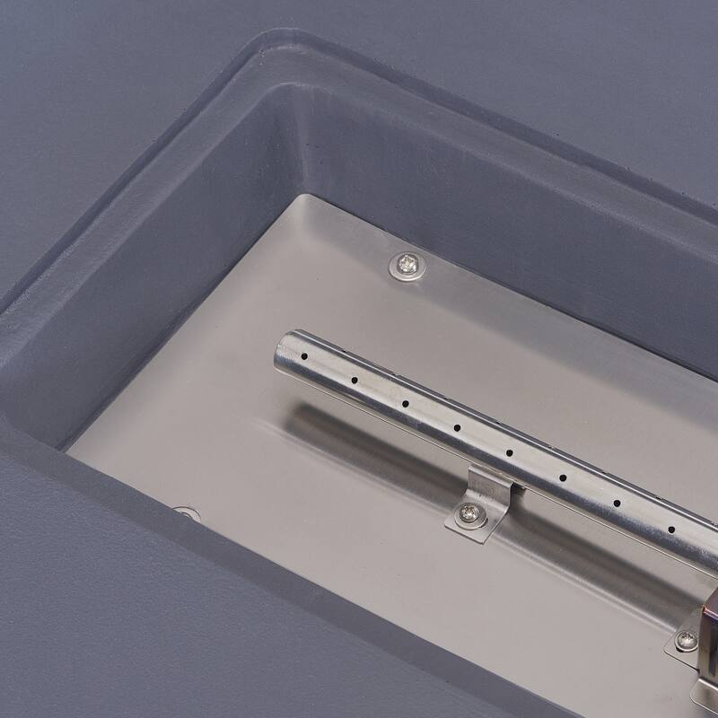 Christopher Knight Home - Lecce Outdoor 48.2" Rectangular MgO Fire Pit Table with 50,000 BTU Burner