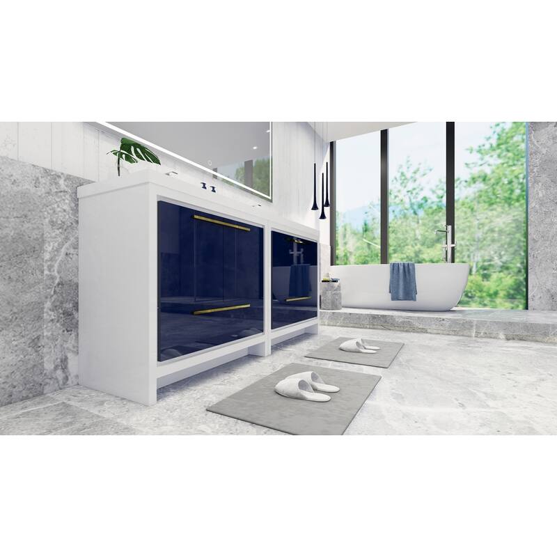Dolce 72 Freestanding Bath Vanity with Dual Basin Reinforced Acrylic Top