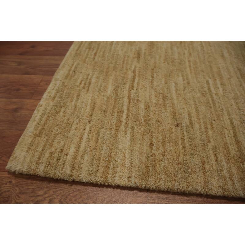 Hand Knotted Oriental 100% Wool Carpet Tribal Contemporary Yellow & Gold Gabbeh Area Rug - 5' 11'' X 4' 0''