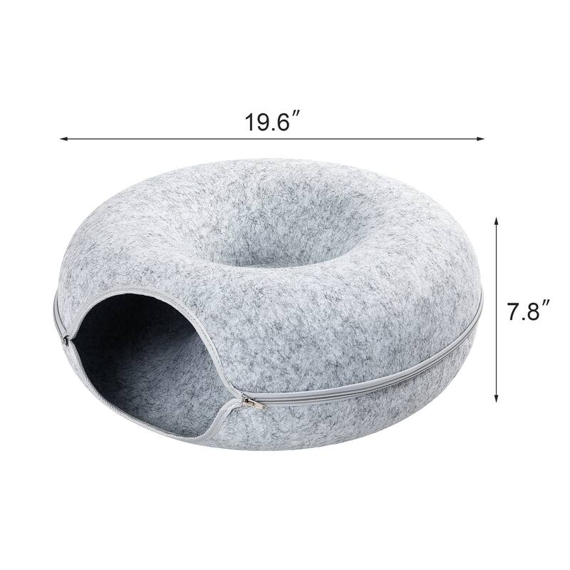 Adeco Cat Tunnel Bed with Ventilated Window for Indoor Cats