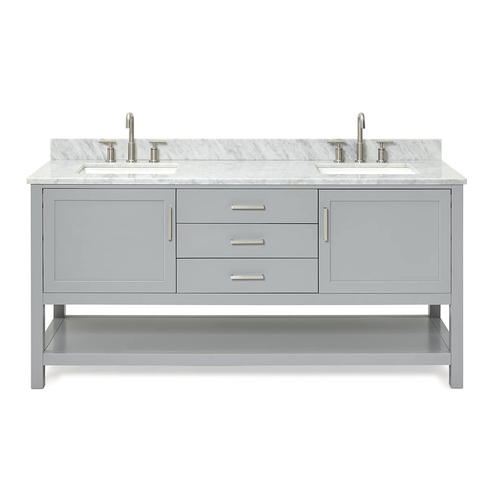 Ariel R073DCW2RVO Bayhill 73" Free Standing Double Basin Vanity Set
