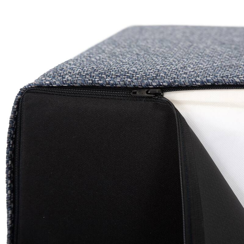 Allan Andrews No Tip Short Block Ottoman with Cover, Panama Collection