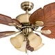 preview thumbnail 6 of 8, Honeywell Royal Palm Aged Brass Tropical LED Ceiling Fan with Light - 52-inch