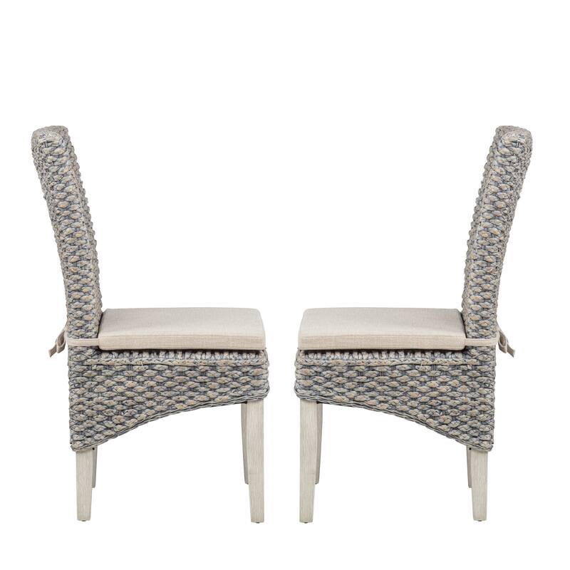 Elodie Seagrass Dining Chair with Seat Cushion-Set of 2
