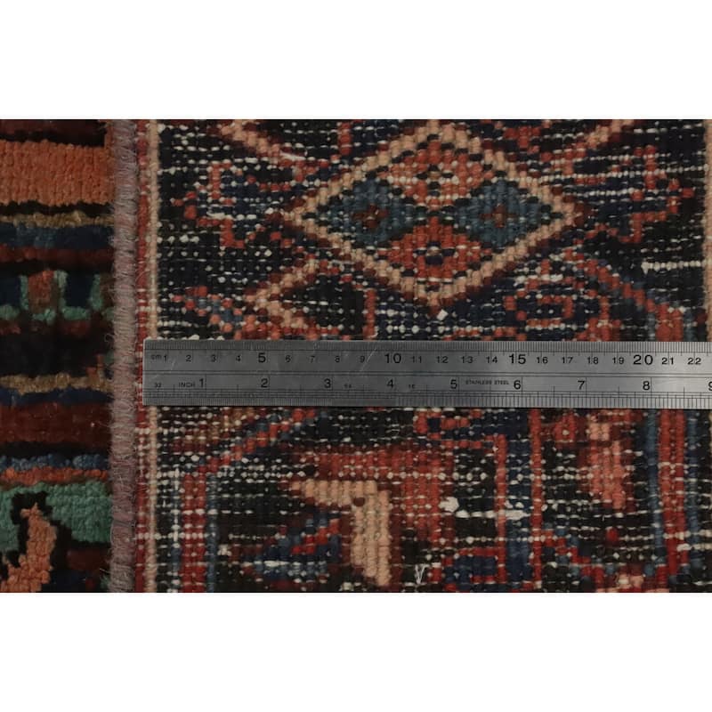 Hand Knotted Oriental 100% Wool Carpet Traditional Medallion Oranges & Rust Heriz Area Rug - 10' 6'' X 7' 8''