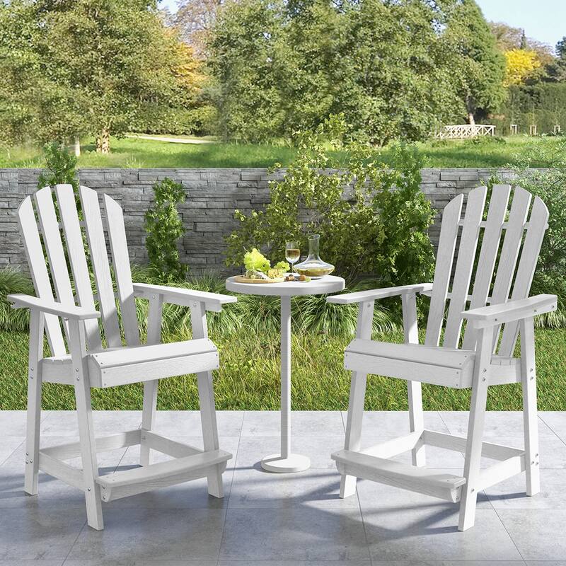 Costway 1/2/4 PCS Tall Bar Stool HDPE Patio Chair with Armrest