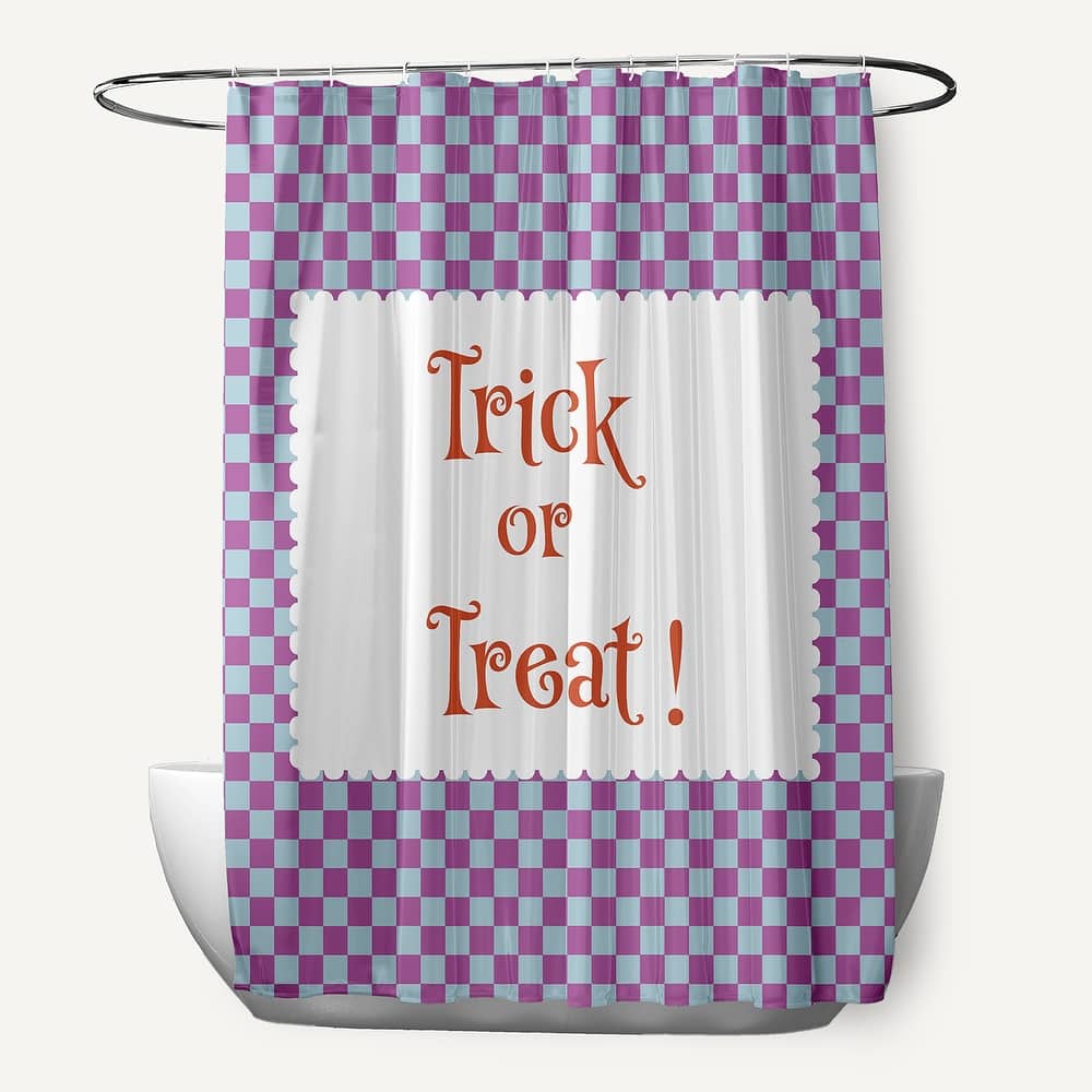 Halloween Trick or Treat Checks Shower Curtain