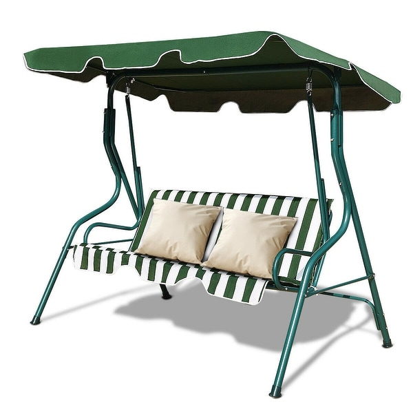 Shop Costway 3 Seats Patio Canopy Swing Glider Hammock Cushioned