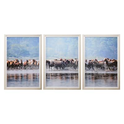 Water Horses II (Set of 3) Framed Art Print