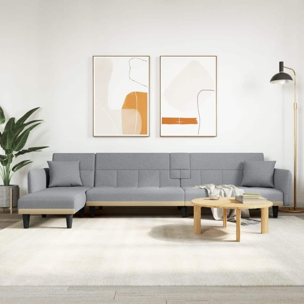 vidaXL L-shaped Sofa Bed Dark/Light Gray 108.3"x55.1"x27.6" Fabric - 108.3" x 55.1" x 27.6"