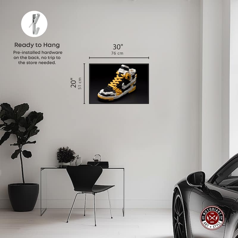 Notoriart Toy Sneaker Black Framed Sneaker 1 Piece Canvas Wall Art