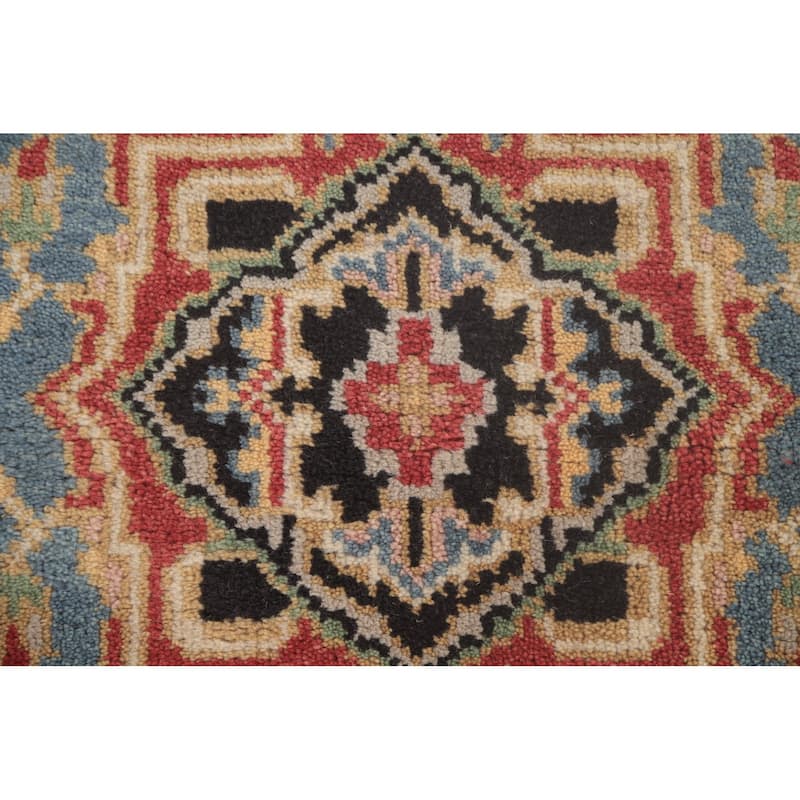 Light Blue Traditional Heriz-Serapi Foyer Rug Hand-Knotted Wool Carpet - 3'1"x 5'0"