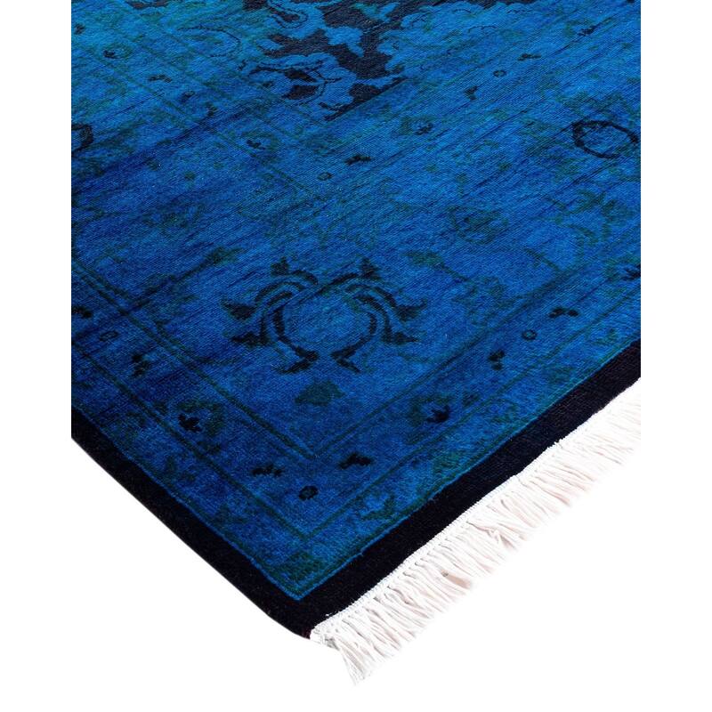 Fine Vibrance One-of-a-Kind Hand-Knotted Area Rug - Blue, 8' 2" x 10' 4" - 8' 2" x 10' 4"
