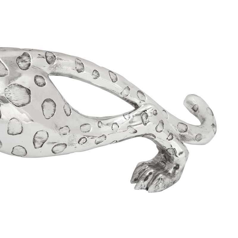 Stylish Polystone Leopard Sculpture - Silver or Gold