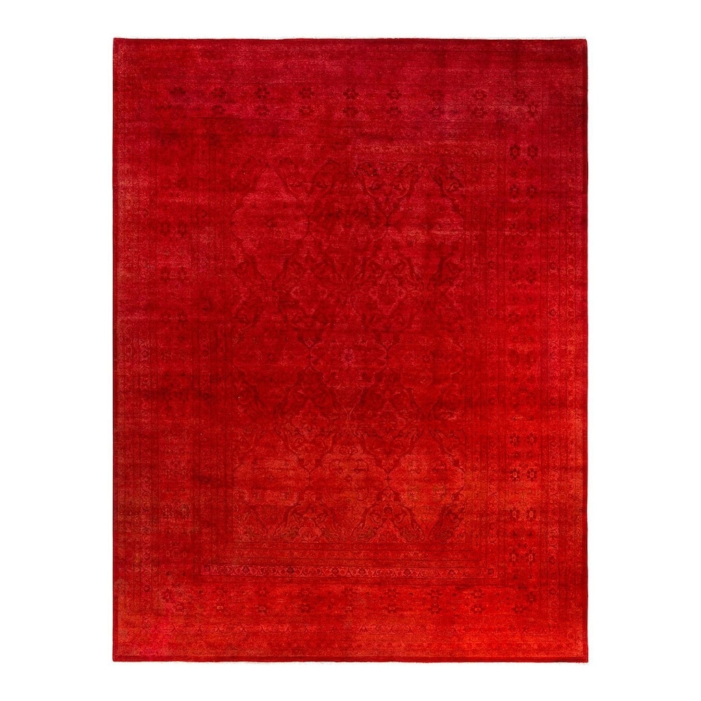 Fine Vibrance One-of-a-Kind Hand-Knotted Area Rug - Orange, 9' 3" x 12' 1" - 9' 3" x 12' 1"