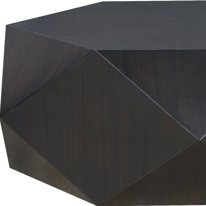 HomeRoots 50" Black Wood Hexagon Block Coffee Table - 50.00 in. x 17.00 in. x 43.00 in.