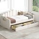preview thumbnail 27 of 37, Velvet Twin Daybed with Storage Drawers and USB Ports, Upholstered Sofa Bed Beige - Twin
