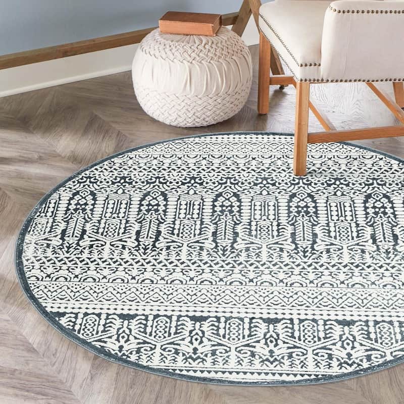 Southwestern/Lodge Richye Collection Area Rug - Blue - 7'10" Round