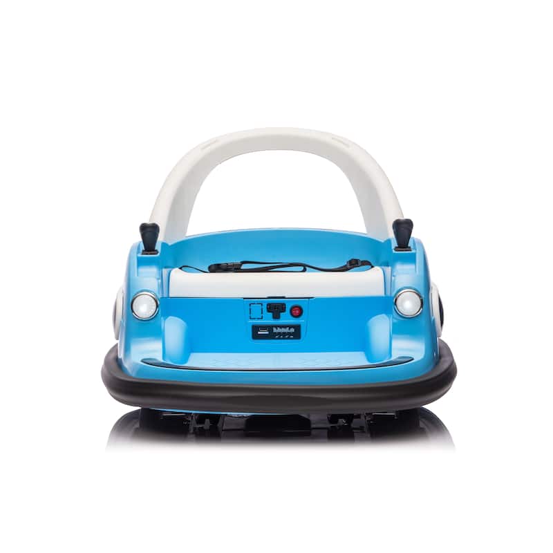 12V Kids Ride-On Bumper Car for Ages 1.5-5, Remote Control with Bluetooth & 360° Spin, Safety Belt - Blue