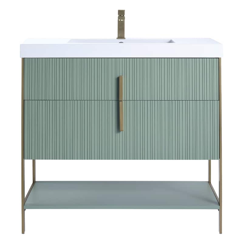 Fine Fixtures Serenity Modern Bathroom Vanity with White Gel Acrylic Top