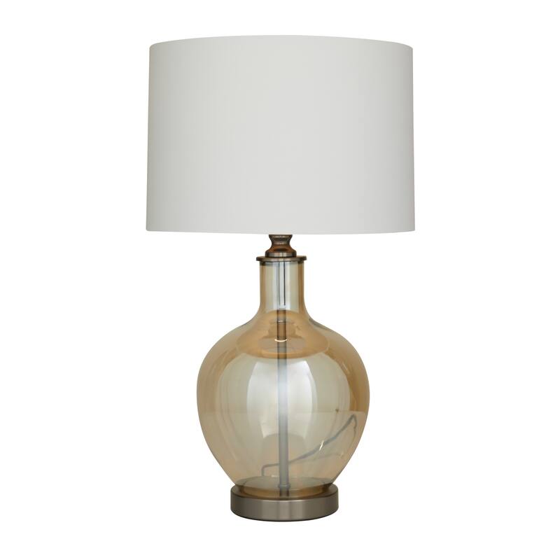 Champagne Glass Room Table Lamp with Drum Shade - 17 x 17 x 27