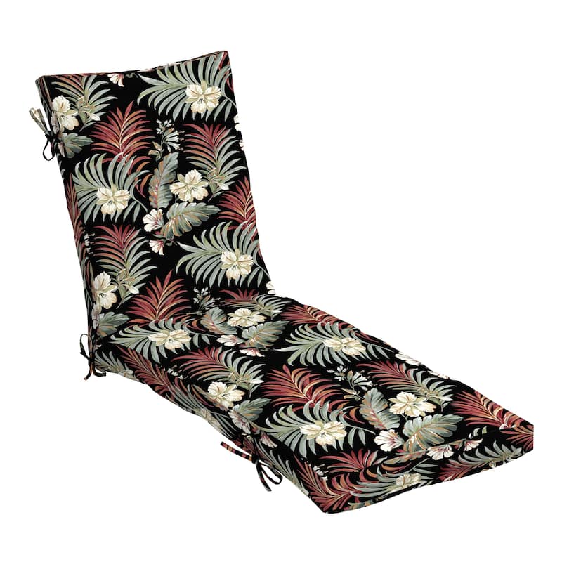 ARDEN Outdoor Plush Modern Tufted Chaise Cushion, 76 x 22 - Simone Black Tropical