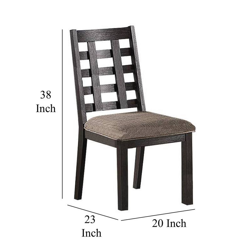 Espresso Brown/Brown Fabric Upholstered Wood Frame Dining Chair, Sturdy Dining Chair for Dining Rooms - 21.75