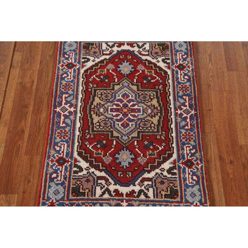 Heriz Serapi Rug Hand-Knotted Oriental Wool Carpet - 2'0"x 3'0"