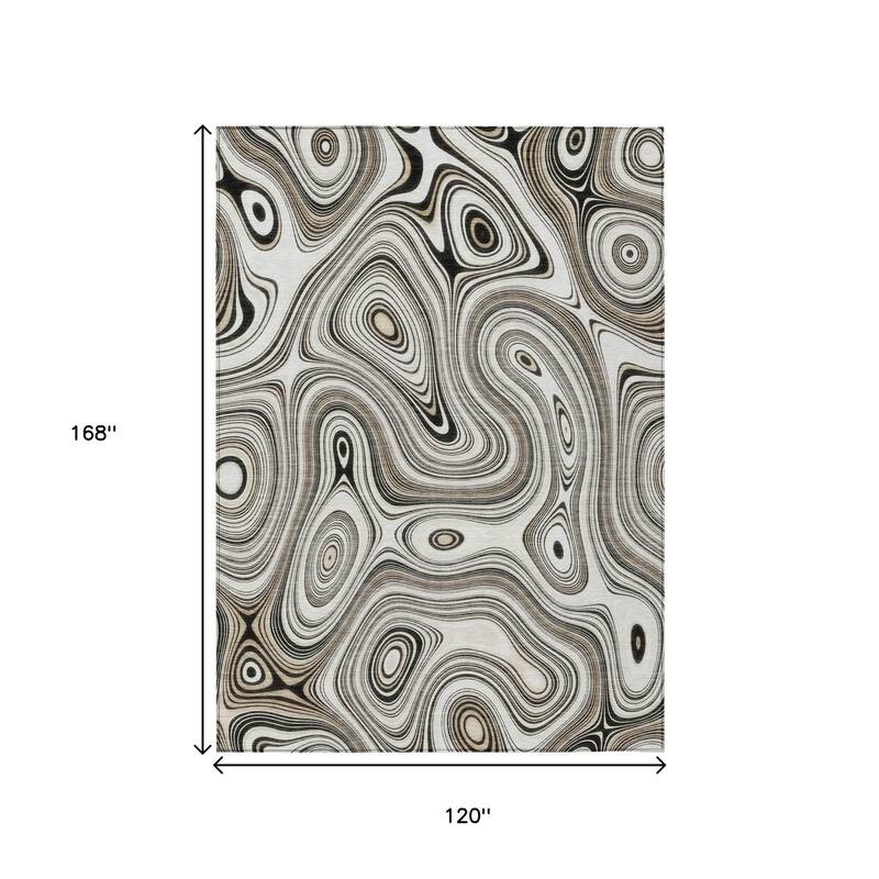 HomeRoots Geometric Transitional Rectangle Outdoor Rug