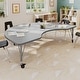 preview thumbnail 22 of 46, Mobile 48''W x 72''L Kidney Thermal Laminate Activity Table - Adj. Short Legs Gray Top/Silver Frame
