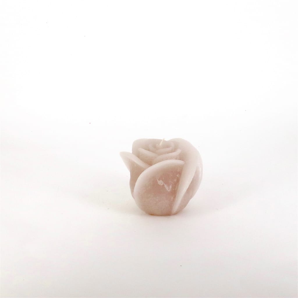 Medium 1-Wick Rose Candle 4.75"Dia x 4" Linen - Linen