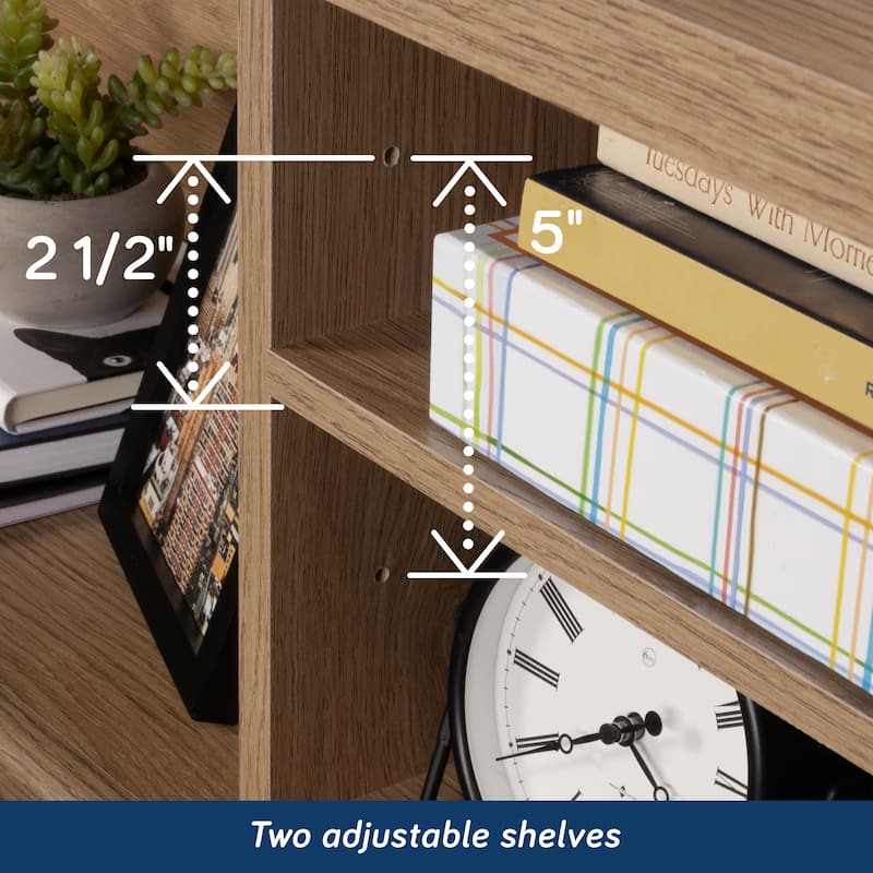 Engineered Wood Vintage Full/Queen Bookcase Headboard with Spacious Storage Cubby