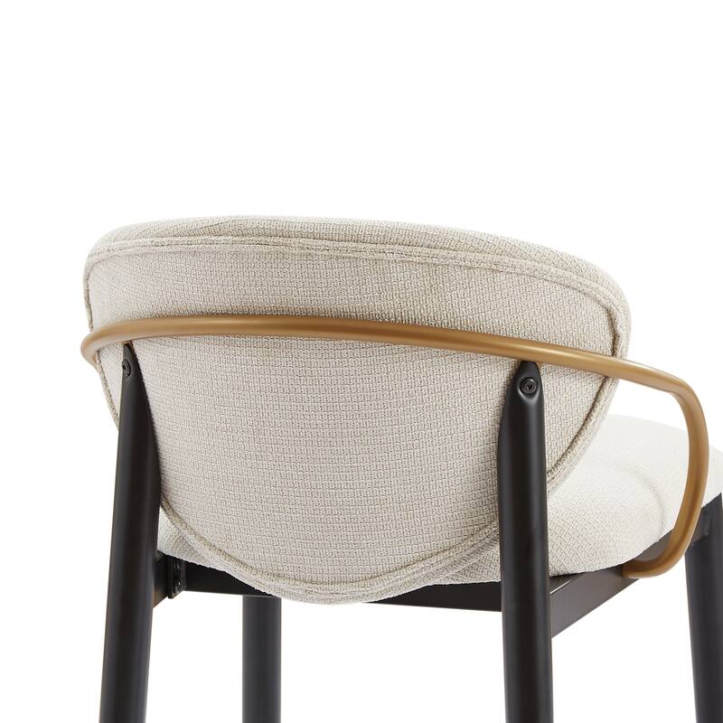 Christopher Knight Home - Mateo Modern Upholstered Counter Stool Set of 2 with Metal Frame and Supportive Back Design