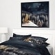 preview thumbnail 5 of 5, Designart "Night Forest Christmas Tree" Landscape Framed Canvas Art Print