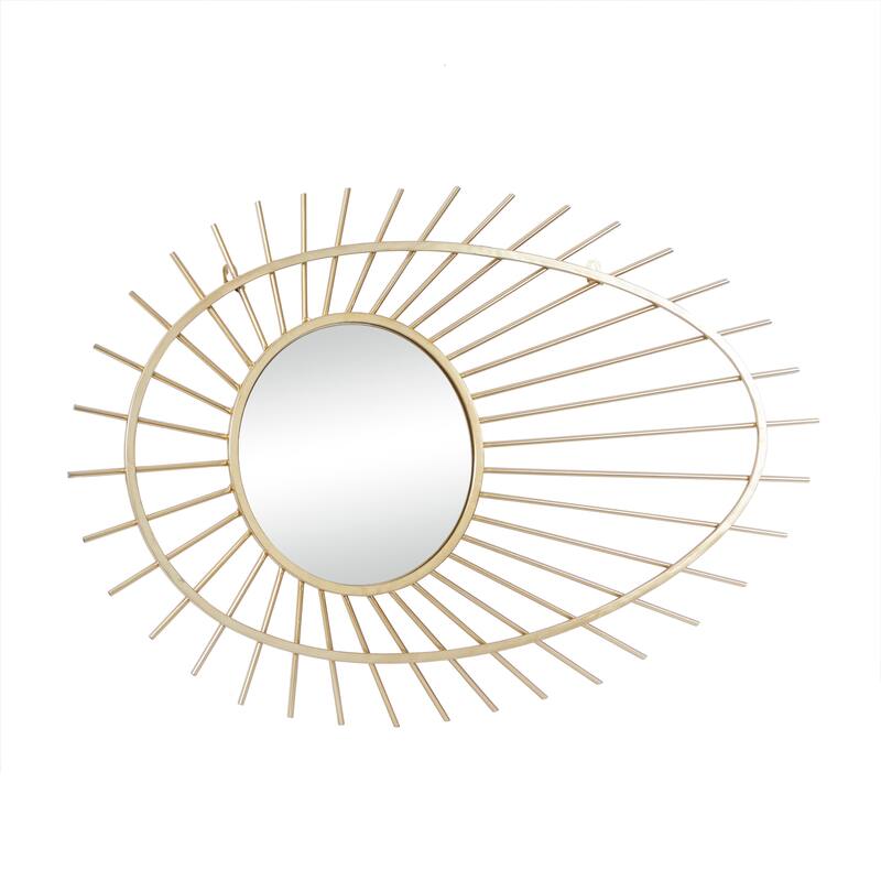 Gold Iron Contemporary Wall Mirror 34 x 22 x 1 - 22 x 1 x 34
