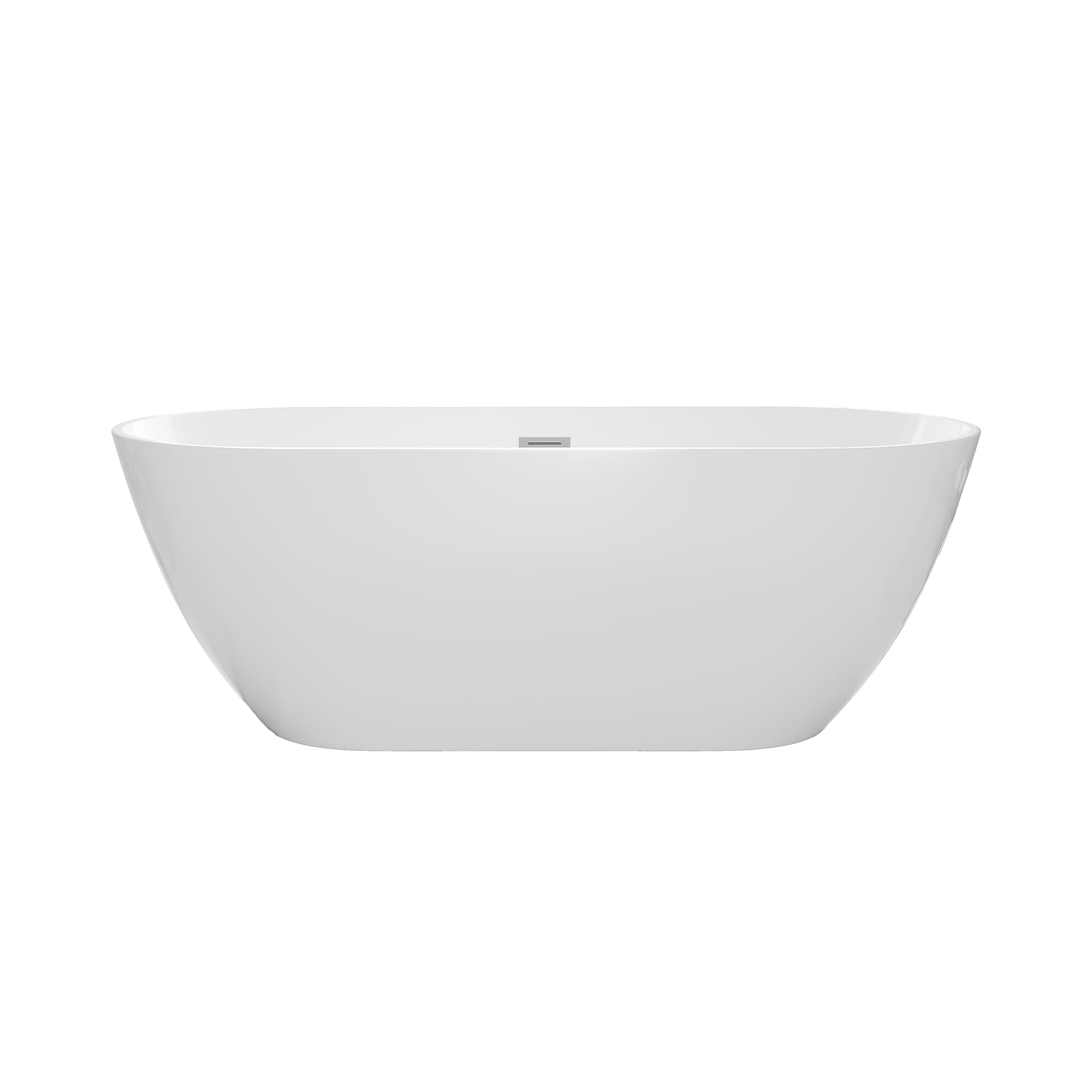 Vanity Art 59" or 67" Stone Resin Oval Freestanding Bathtub, Soaking Tub with Overflow and Pop