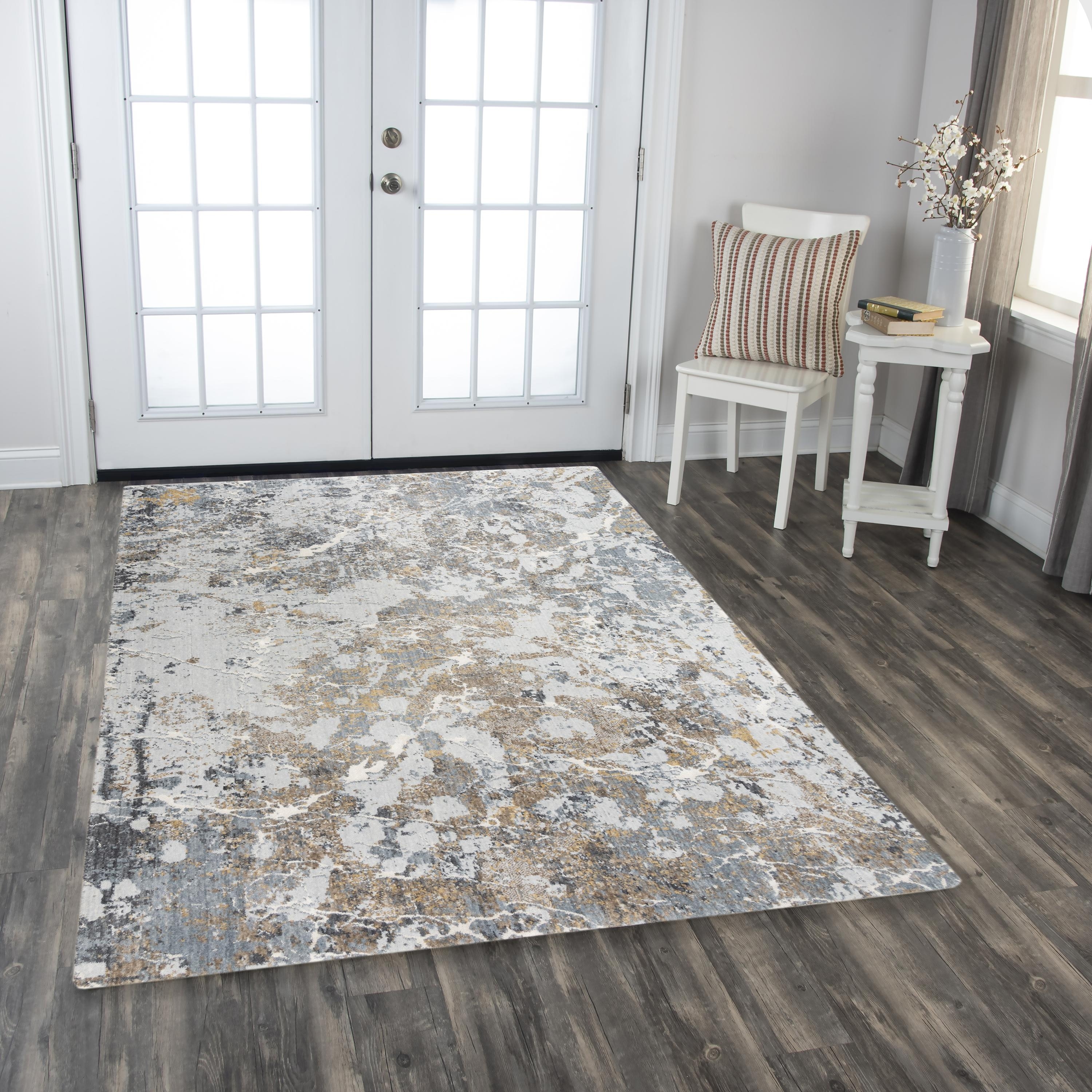Alora Decor Lake Transitional Blue Recycled Polyester Area Rug