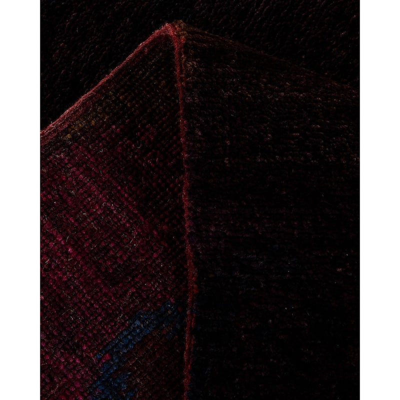 Overton Hand Knotted Wool Vintage Inspired Modern Contemporary Modern Brown Area Rug - 6' 1" x 11' 5"